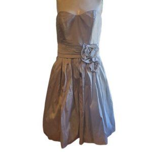 Priscilla of Boston Womens Silver Strapless Formal Back Zip Mini Dress Size 8